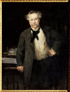 Portrett av Alexandre Dumas Jr. (1824-1895), fransk forfatter. Maleri av Alfred Philippe Roll (1846-1919)