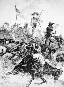 Illustrasjon av slaget ved Little Bighorn, 25. juni