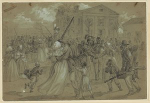 Afroamerikanske soldater samlet seg i Little Rock, Arkansas av Alfred Rudolph Waud