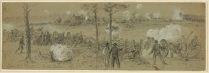 2. juni Stilling nr. Cold Harbour-rifle groper i fronten av Alfred Rudolph Waud