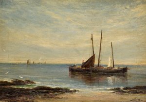 Fiskebåter ved munningen av Tay av Alfred Sanderson Edward
