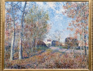Et hjørne av tre med sabloner eller veien til tremalmen (skogkanten av Fontainebleau, nær Moret-sur-Loing) Maleri av Alfred Sisley (1839-1899) 1883 Dim. 0,6x0,73 m Paris, musee d