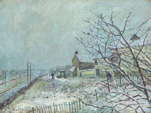Første snø ved Veneux-Nadon, 1878 av Alfred Sisley