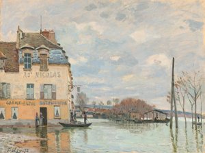 Flom ved Port-Marly av Alfred Sisley