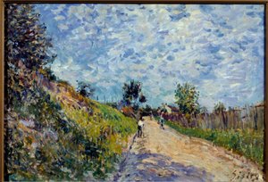 Landskapsmaleri av Alfred Sisley (1839-1899) 1870 Søn. 0,38x0,55 m Lyon, Musee des Beaux Arts av Alfred Sisley