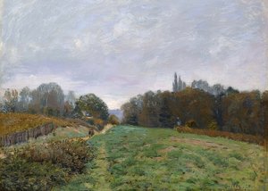 Landskap nær Louveciennes. 1873 av Alfred Sisley