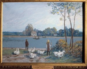 På kanten av Loing. Maleri av Alfred Sisley (1839 - 1899) av Alfred Sisley