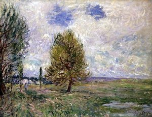 Plain at Veneux (olje på lerret) av Alfred Sisley