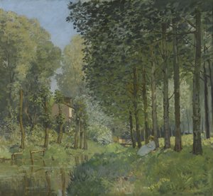 Hvil langs strømmen. Edge of the Wood, ca 1878 av Alfred Sisley