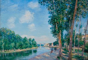 Saint Mammes, Soleil de June - Maleri av Alfred Sisley (1839-1899) av Alfred Sisley