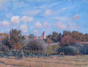 Klokketårnet i Noisy-le-Roi, høst av Alfred Sisley