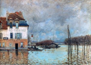 Flommen ved Port-Marly, 1876 av Alfred Sisley