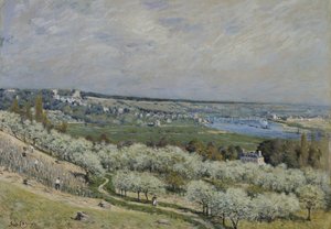 Terrassen i Saint-Germain, våren av Alfred Sisley