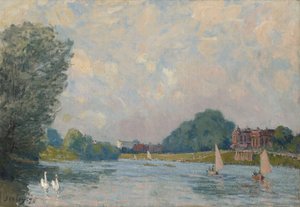 Themsen ved Hampton Court, 1874 av Alfred Sisley