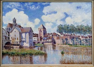 Utsikt over Moret på Loing. Maleri av Alfred Sisley (1839-1899) av Alfred Sisley