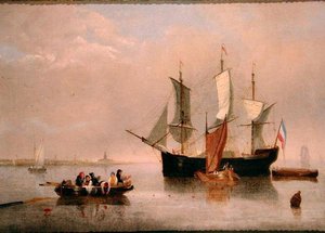 Nederlandsk kystscene av Alfred Stannard