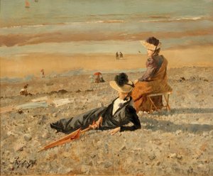 A.Stevens, En vakker dag i Le Tréport av Alfred Emile Stevens