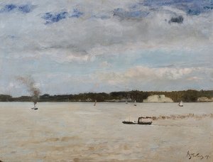 Honfleur Bay. 1891 av Alfred Emile Stevens