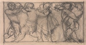Gruppe av kjeruber (design for en frise?) av Alfred Emile Stevens