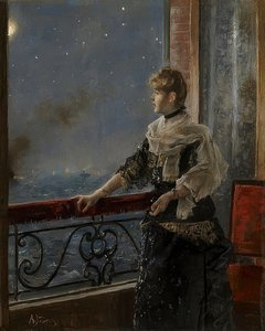 Måneskinn (Clearly of the Moon). Omtrent 1885 av Alfred Emile Stevens