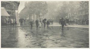A Wet Day on the Boulevard, Paris, 1894, trykt ca. 1897. av Alfred Stieglitz