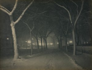En iskald natt, New York av Alfred Stieglitz