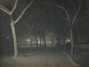 En iskald natt, New York av Alfred Stieglitz