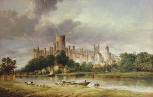 En utsikt over Windsor Castle fra Brocas Meadows, 1856