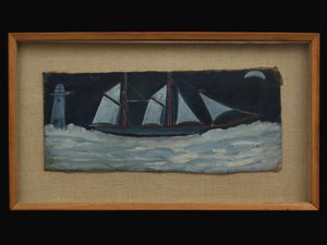 Tråler utenfor Cornwall-kysten, ca. 1930 av Alfred Wallis