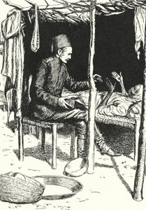 General Charles George Gordon pleier en døende gammel sudanesisk kvinne av Alfred Wallis Mills