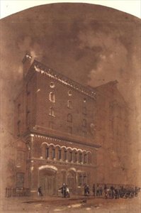 Arkitekttegning for et lager av Alfred Waterhouse