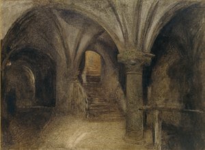Mont St Michel, The Crypt of the Aquilon, c1876
