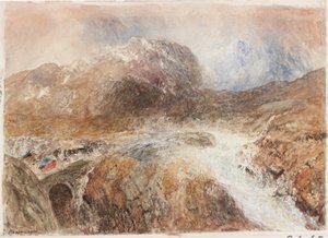 Nant Frangon (blyant og akvarell på papir (limt på bord)) av Alfred William Hunt