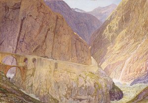 The Devil's Bridge - St Gothard's Pass av Alfred William Hunt