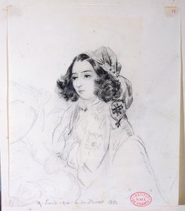 George Sand (1804-76) Iført et hodesjal, 1833