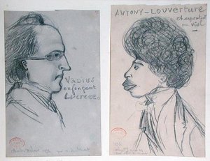 Portretter av enten Charles Nodier (1780-1844) eller Gustave Planche (1808-57) og Alexandre Dumas Pere (1802-70)