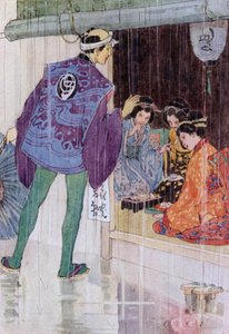 Illustrasjon for The Story of The Mikado (farge litho) av Alice Bolingbroke (after) Woodward