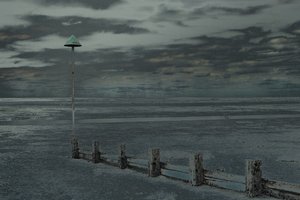 Strandpromenade, Leigh-on-Sea, 2018 (håndmalt fotografi)