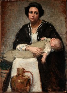 Mor og sovende baby, 1911.