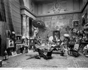 Studio til den florentinske maleren Eduardo Gelli, i Via Marsilio Ficino 10, Frorence (s/h foto) av Fratelli Alinari