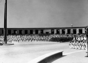 Villa Rosa Maltoni Mussolini: opplæring av unge studenter (s/hv-bilde) av Fratelli Alinari