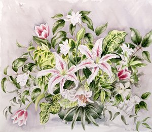 Stilleben med liljer, 1996 av Alison Cooper