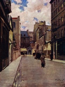 Paris: A Street in Old Paris, St Germain (farge litho) av Allan Stewart