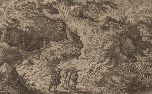 En tykk skog, sannsynligvis ca. 16451656. av Allart van Everdingen
