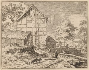 Hytte med to stiger, sannsynligvis ca. 16451656. av Allart van Everdingen
