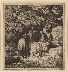 Fire figurer under et tre, sannsynligvis ca. 16451656. av Allart van Everdingen