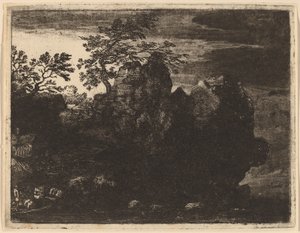 Stor stein ved elven av Allart van Everdingen