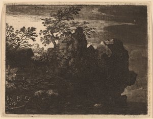 Stor stein ved elven av Allart van Everdingen