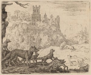 Reynard drar med grevlingen, sannsynligvis ca. 16451656. av Allart van Everdingen