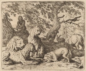 Reynard avvikler historien sin og gjør faren feil, sannsynligvis ca. 16451656. av Allart van Everdingen